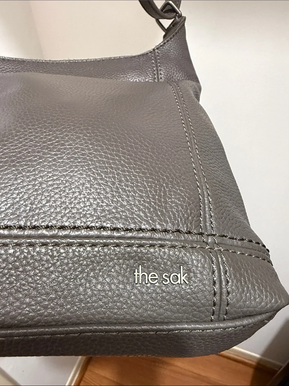 The Sak Gray Pebbled Leather Shoulder Hobo